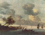 RUYSDAEL, Salomon van A Ferry Boat near Arnheim sg Norge oil painting reproduction